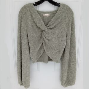 Altar'd State Cozy Sage Green Cropped Sweater Size Large